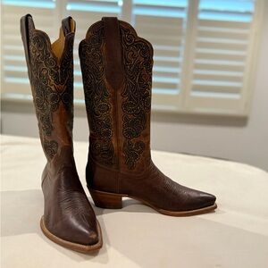 Leddy Vaquera Brown Leather Western Cowboy Boots - Worn once.